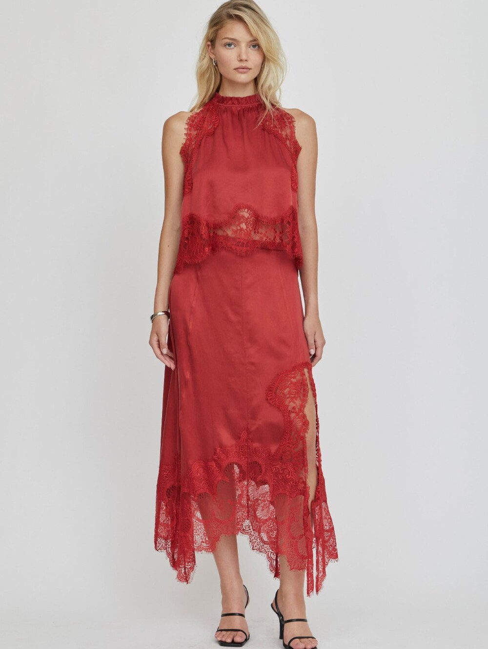 Third Form VISIONS LACE TOP In CRIMSON - Picture 3 of 6